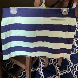 Mint and navy mini skirt